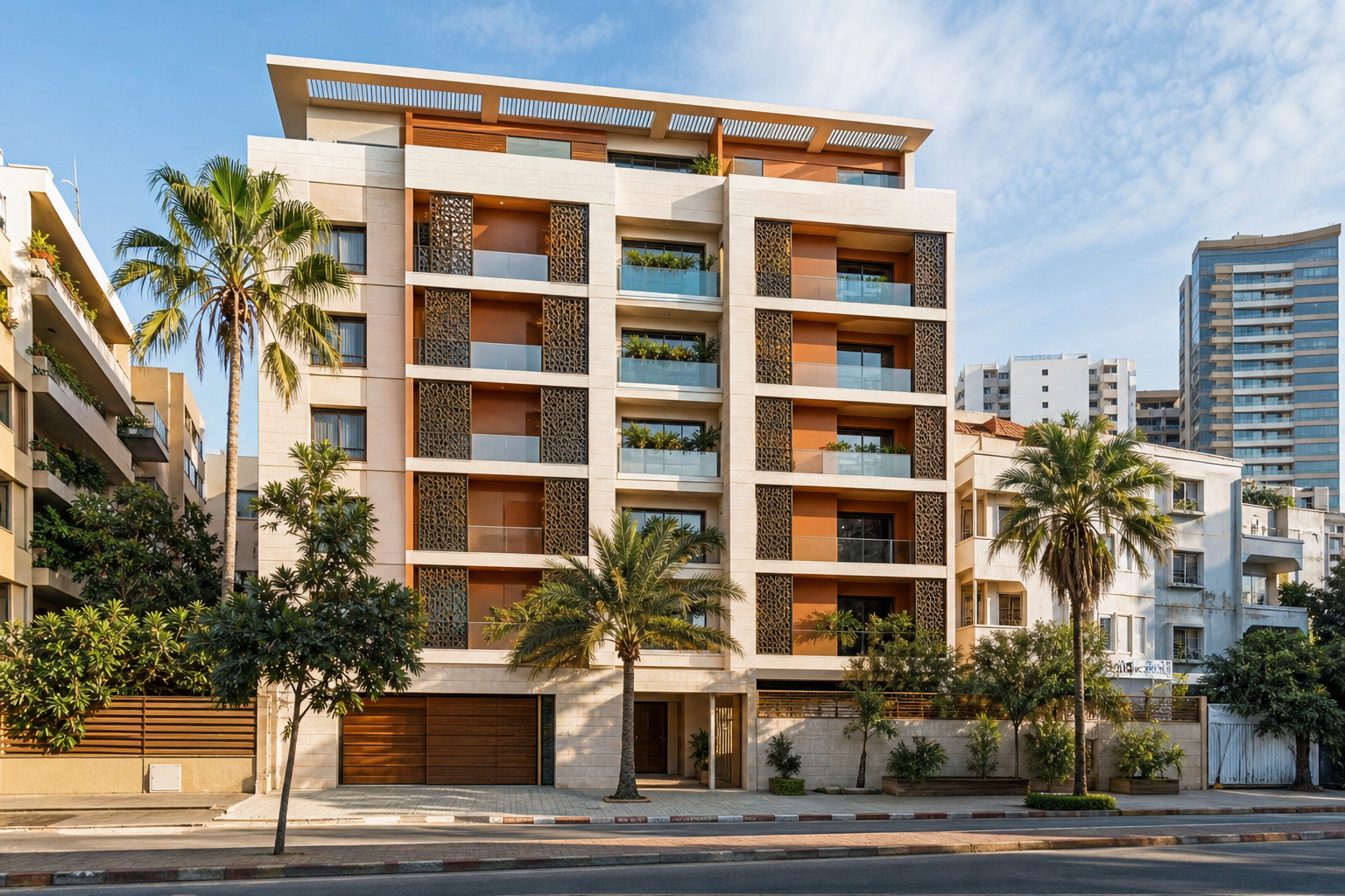 Immeuble contemporain géré par KërFlow à Dakar